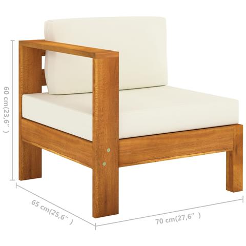 Lusso Casadino - Divano Centrale Con 1 Bracciolo Bianco Crema Massello D'acacia - Foto 5