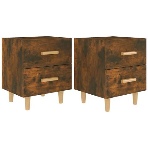 Lusso Casadino -  Comodini 2 Pz In Rovere Fumo 40x35x47,5 Cm - Foto 1