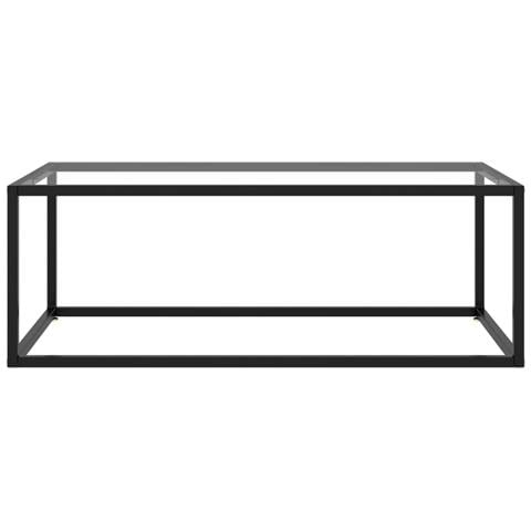 Tavolino Da Salotto Nero Con Vetro Temperato 100x50x35 Cm - Foto 1