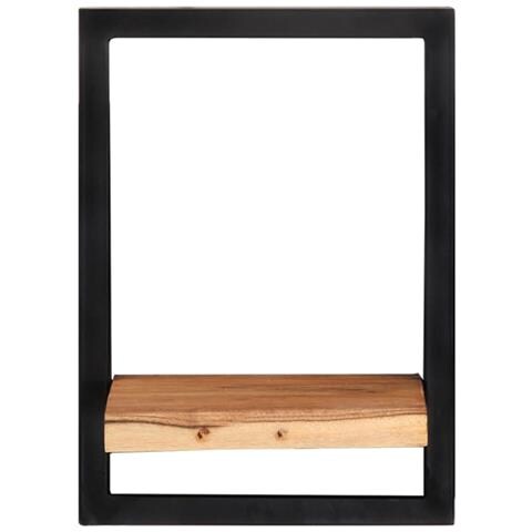 Lusso Casadino -  Mensole Parete 2 Pz 25x25x35 Cm Legno Massello Acacia E Acciaio - Foto 2