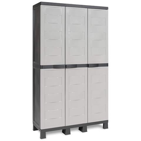 Armadio In Plastica 3 Ante Portatutto E Portascope Armadietto Esterno 37x65x173cm - Foto 2