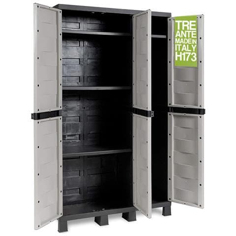 Armadio In Plastica 3 Ante Portatutto E Portascope Armadietto Esterno 37x65x173cm - Foto 1