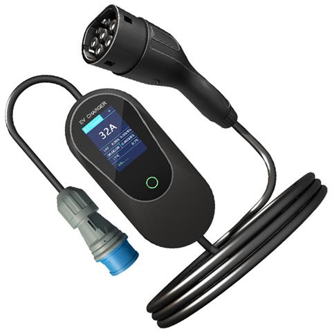Caricabatterie Portatile Per Veicoli Elettrici Tipo 2 - 7 Kw, 32 A, Cavo Di Ricarica Da 5 M (evse) - Foto 3