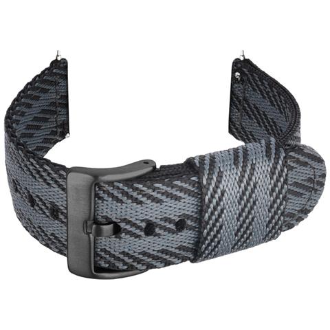Elegante Cinturino Per Orologio In Nylon Da 24/22/20/18 Mm Con Fibbia Nera Black 20 Mm - Foto 2
