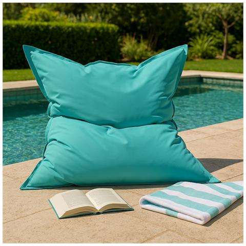 Moku Pouf Sacco Rettangolare Da Esterno Xxl 180x140cm Turchese - Foto 2