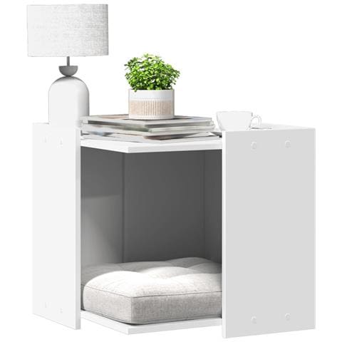 Recinto per Lettiera per Gatti Bianco 53x53x51 cm in Truciolato - Foto 2