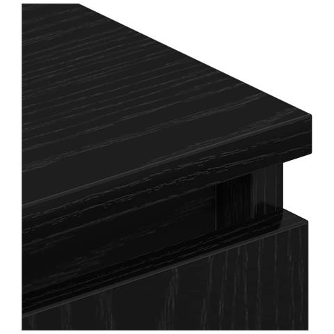 Mobile TV con gambe in legno Nero Rovere 102x35x50 cm - Foto 9