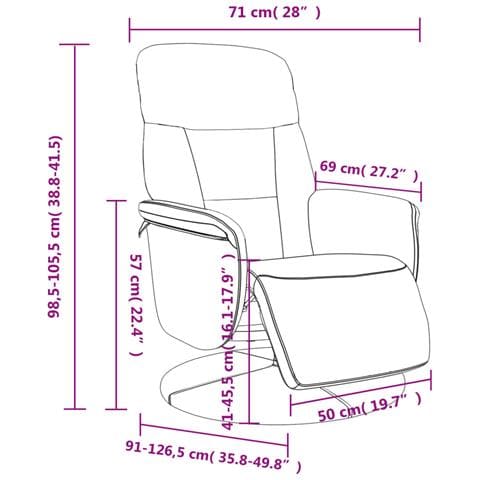 Poltrona Reclinabile con Poggiapiedi Crema in Velluto - Foto 9