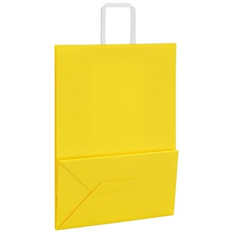 Sacchetti di Carta 250 pz con Manici Gialli 32x17x44 cm - Foto 9