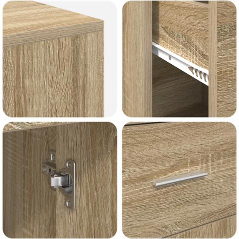 Scrivania Angolare Rovere di Sonoma 102x88x75 cm Legno Ingegnerizzato - Foto 9