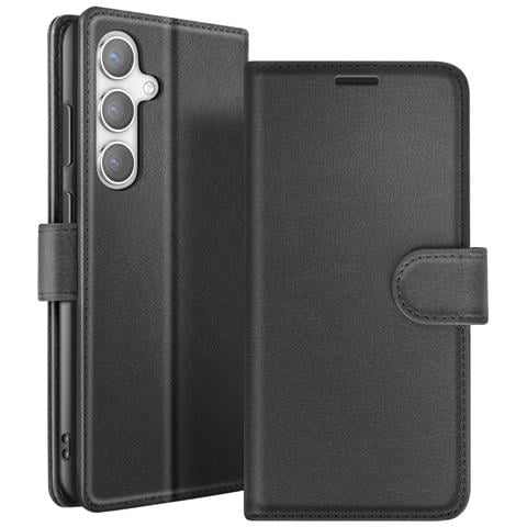 Custodia A Portafoglio Per Galaxy S24 Con Funzione Di Supporto E Linguetta Magnetica, Nero - Foto 1