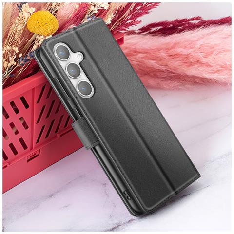 Custodia A Portafoglio Per Galaxy S24 Con Funzione Di Supporto E Linguetta Magnetica, Nero - Foto 2