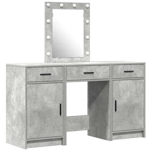 Tavolo da Trucco con cassetto 3 pcs Grigio 50 x 41 x 135 cm - Foto 1