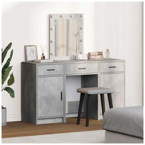 Tavolo da Trucco con cassetto 3 pcs Grigio 50 x 41 x 135 cm - Foto 2