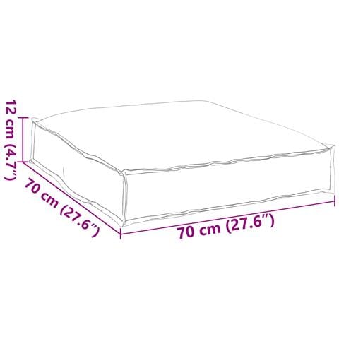 Cuscino per seduta pallet Nero 70 x 70 x 12 cm Tessuto Oxford - Foto 7