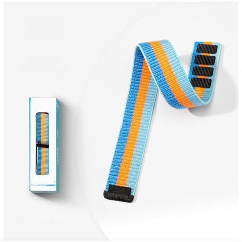 Cinturino Sport Loop In Nylon Da 22 Mm Compatibile Con Garmin Fenix 8/7/6 Pro / 7 Pro - Traspirante E Regolabile Blue+orange - Foto 2
