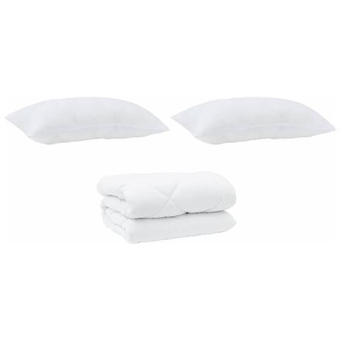 Duvet Invernale 3 pcs Bianco 240 x 200 cm Microfibra - Foto 1