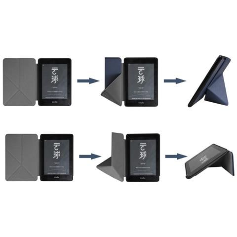 Custodia Pieghevole In Pelle Pu Compatibile Con Kindle 2024 E Paperwhite Kpw4 - Nera - Foto 2
