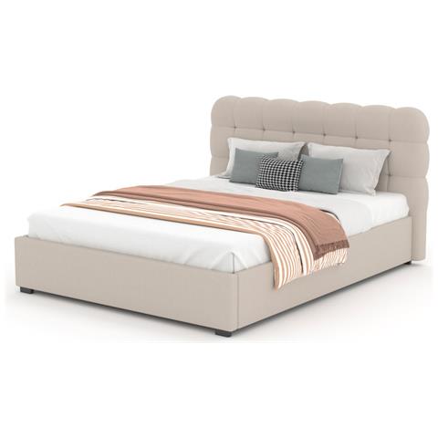 Dallas Letto Cloud Con Contenitore 140x190cm In Velluto Beige - Foto 5