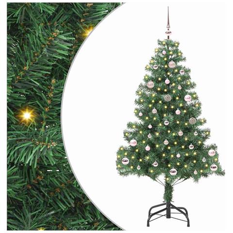 Albero di Natale con 150 LED con supporto Verde 150 cm PVC - Foto 1