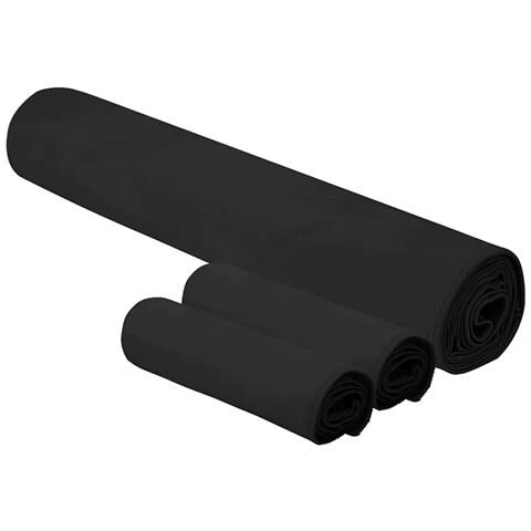 Set di Asciugamani Sportivi 3 pcs Nero Poliestere e poliammide - Foto 2