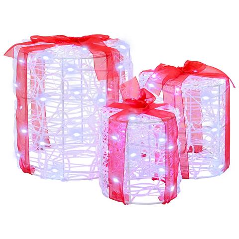 Decorazione Scatola Regalo 3 pcs Bianco freddo 20 x 20 x 21 cm - Foto 1