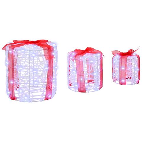 Decorazione Scatola Regalo 3 pcs Bianco freddo 20 x 20 x 21 cm - Foto 2