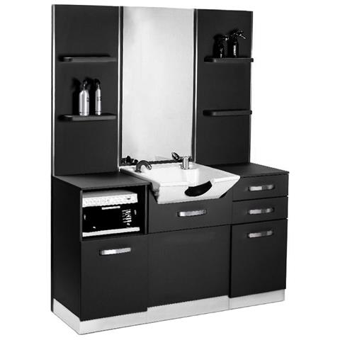 consolle barbiere b085 con lavello nero - Foto 1