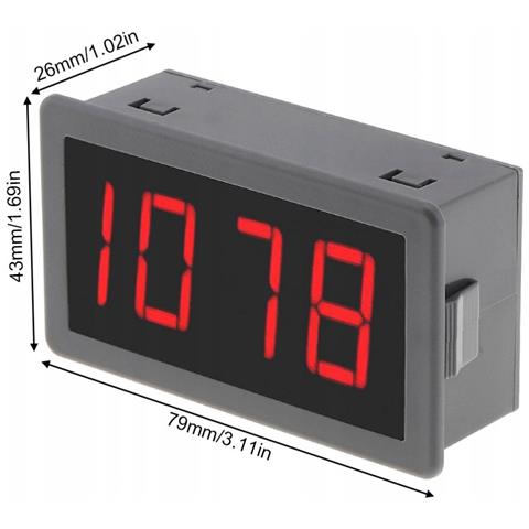 Tachimetro Digitale Led Cf5135c-z - Misurazione Precisa Rpm /min | Sensore Hall Npn | Display Led Rosso 67x32mm | Alimentazione Dc 8-24v - Foto 6