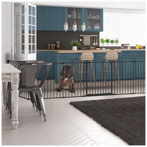 Bettacare Barriera Per Animali Domestici Premium Multipannello, Fino A 370cm Di Larghezza, Nera, 70cm Di Altezza - Foto 2