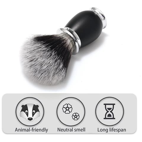 Pennello Da Barba Con Setole Morbide E Manico In Alluminio Per Una Schiuma Ricca Wood Color - Foto 4