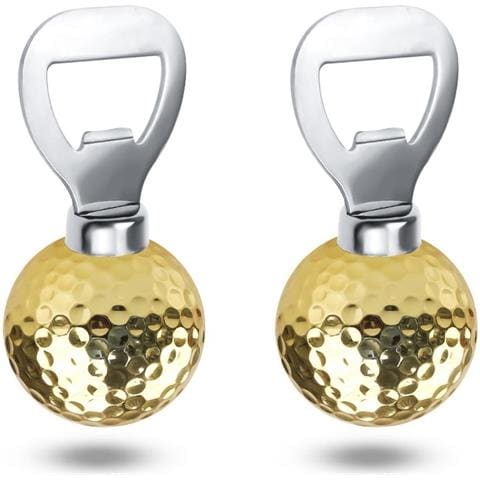 Apribottiglie Pallina Da Golf 2-pack - Acciaio Inox, Design Antiscivolo Gold - Foto 1