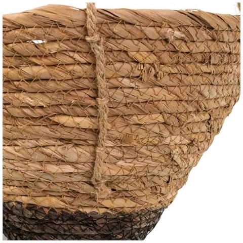 Set Di 3 Cestini Sospesi In Fibra Naturale Marrone - Foto 5