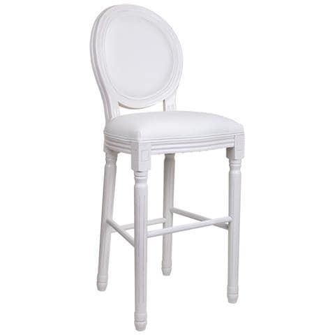 Sgabello In Legno Bianco 52x46x116h - Foto 1