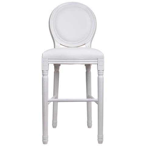 Sgabello In Legno Bianco 52x46x116h - Foto 2