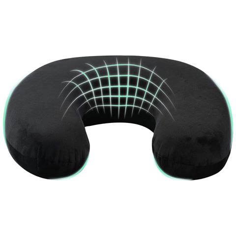 Cuscino da Viaggio per il Collo Nero 27 x 27 x 8 cm - Foto 1
