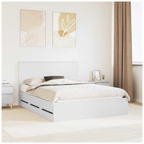 Struttura del letto Bianco 150 x 200 cm Legno Ingegnerizzato - Foto 2