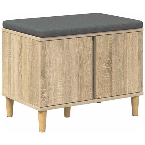 Panca per ingresso con cuscino Rovere Sonoma 60 x 38 x 46 cm - Foto 1
