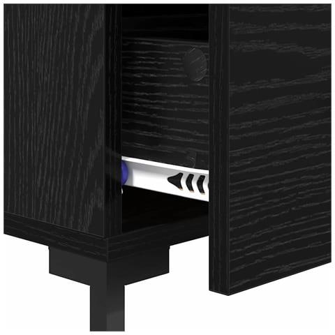 Armadio da Notte Rovere Nero 40 x 40 x 66 cm Legno multistrato - Foto 9