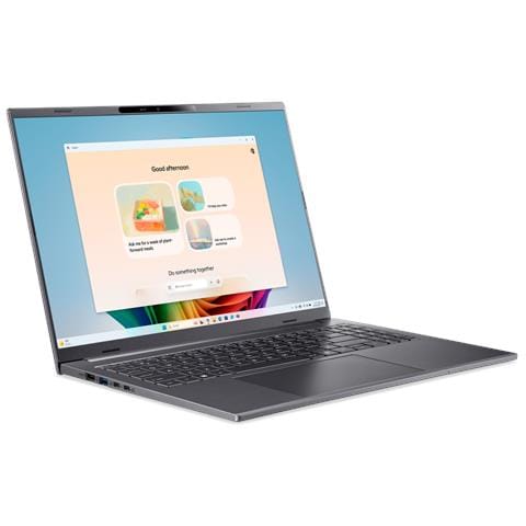Aspire 16 AI NX.JLNEG. 00A laptop Copilot+ PC Qualcomm Snapdragon X1-26-100 Computer portatile 40,6 cm (16") WUXGA 32 GB LPDDR5x-SDRAM 1 TB SSD Wi-Fi 7 (802.11be) Windows 11 Home Tedesco Grigio - Foto 2