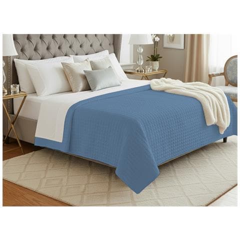 Quilt Trapuntino Piumino Estivo 100gr Mq Raso Cotone Tinta Unita Matrimoniale Matrimoniale Niagara - Foto 1