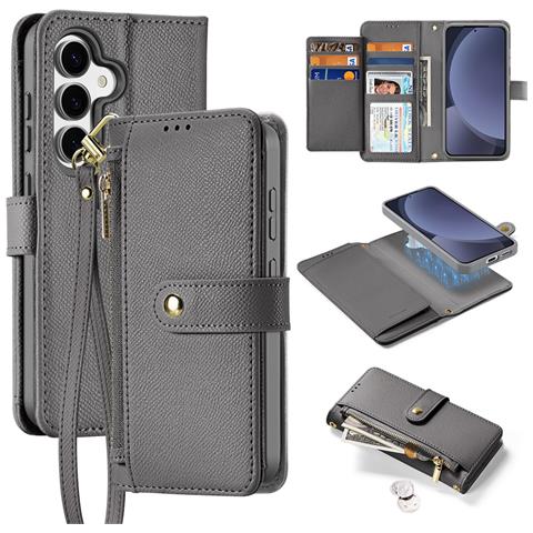 Cover Cartera per Galaxy S25+ - Pelle /PU, Grigio - Foto 1