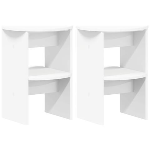 Mobile laterale 2 pcs Bianco Ø40 x 50 cm Legno ingegnerizzato - Foto 1
