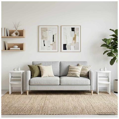 Mobile laterale 2 pcs Bianco Ø40 x 50 cm Legno ingegnerizzato - Foto 2