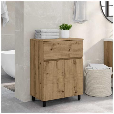 Mobiletto da bagno Rovere Artigianale 60 x 35 x 80 cm - Foto 2