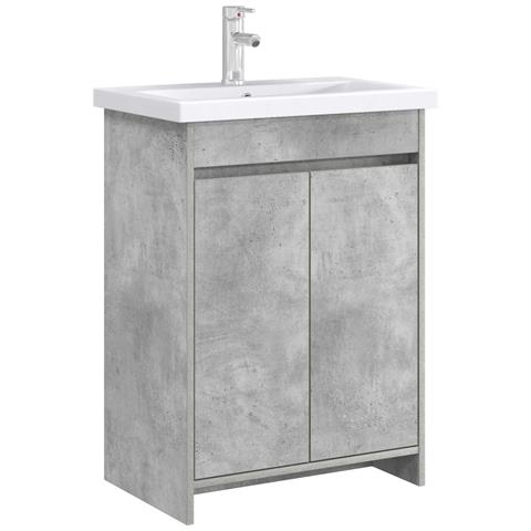 Mobiletto da Bagno Sotto Lavabo Grigio Cemento - Foto 2