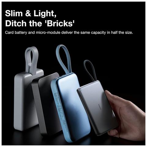 Power Bank - Grigio, 10000 mAh, 5W - Foto 2