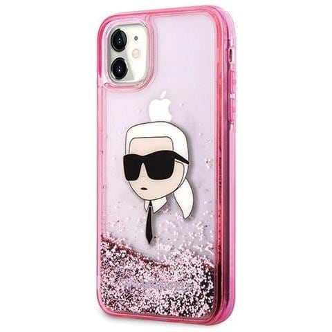 Custodia Bling Rosa Per Iphone 11/xr Con Testa Di Karl Lagerfeld - Foto 2