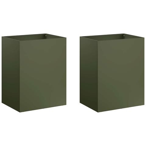 Vaso da giardino 2 pz Verde Oliva 40 x 30 x 50 cm - Foto 1