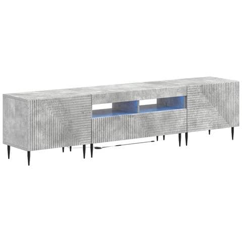 Mobile TV LED a 3 pezzi Grigio Cemento Legno ingegnerizzato - Foto 1